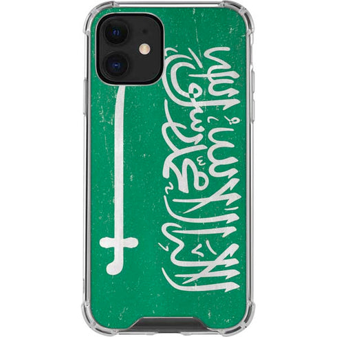 Saudi Arabia Flag Distressed iPhone 12 Mini Clear Case